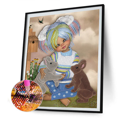 Big Eyes Girl - Special Shaped Drill Diamond Paiting 30*40CM