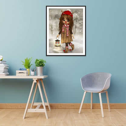 Big Eye Doll - 11CT Stamped Cross Stitch 40*50CM