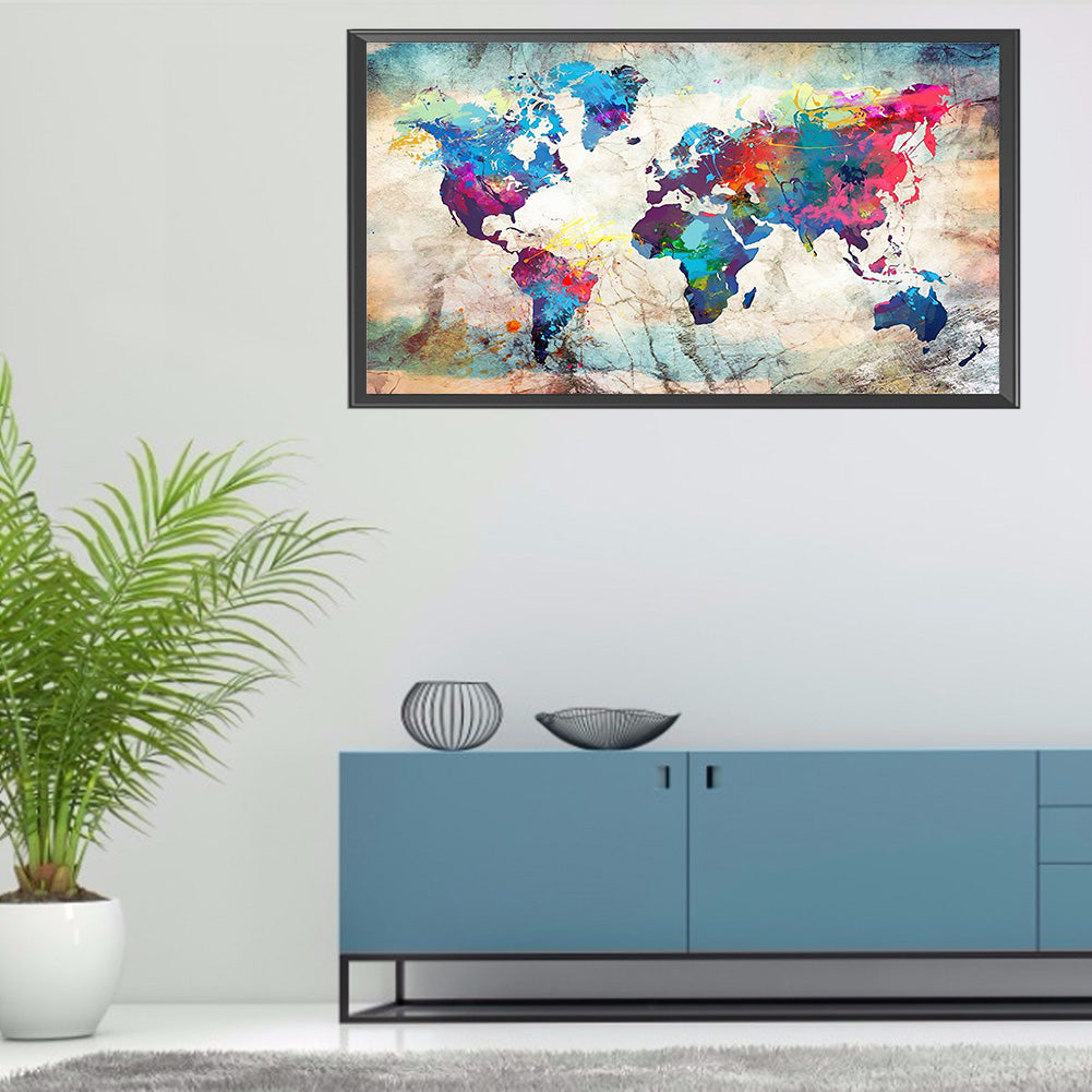 Map Scenery - Full Round Drill Diamond Painting 80*40CM