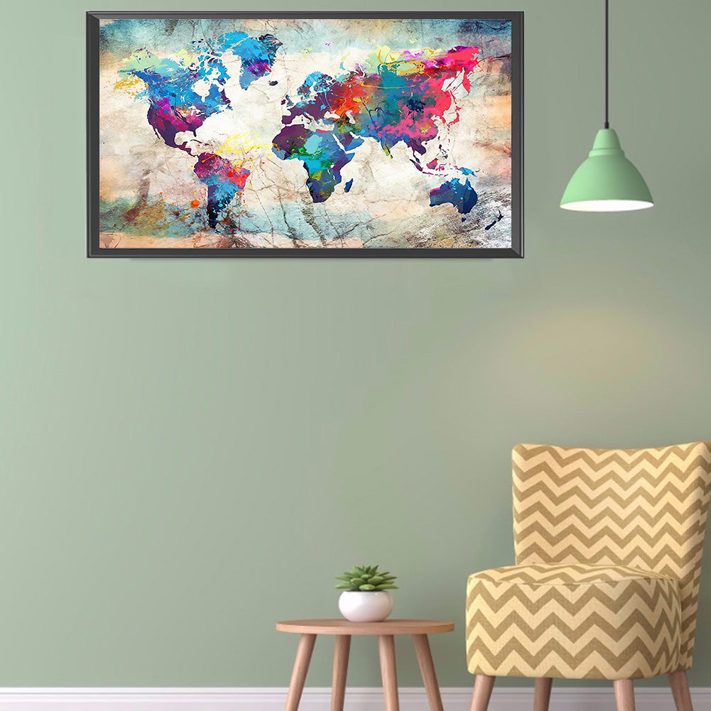 Map Scenery - Full Round Drill Diamond Painting 80*40CM