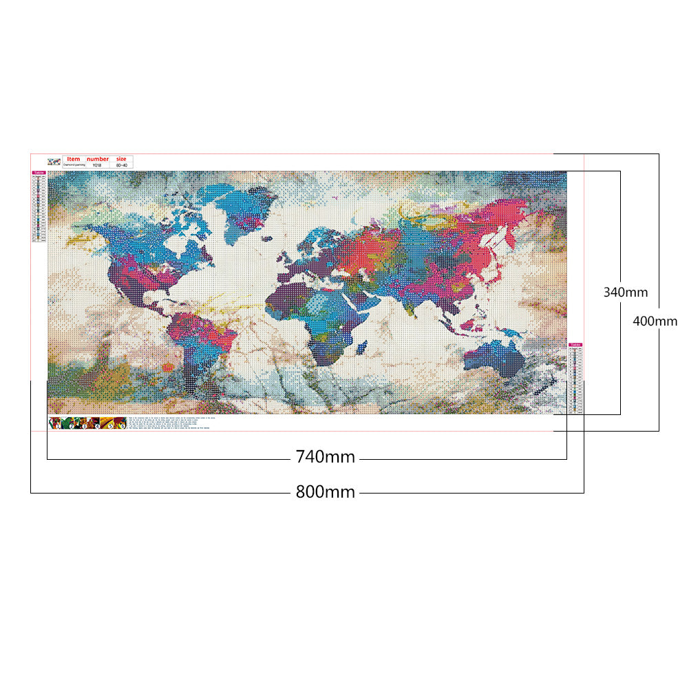 Map Scenery - Full Round Drill Diamond Painting 80*40CM