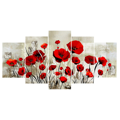 Red Flowers - Full Round Drill Diamond Painting 95*45CM