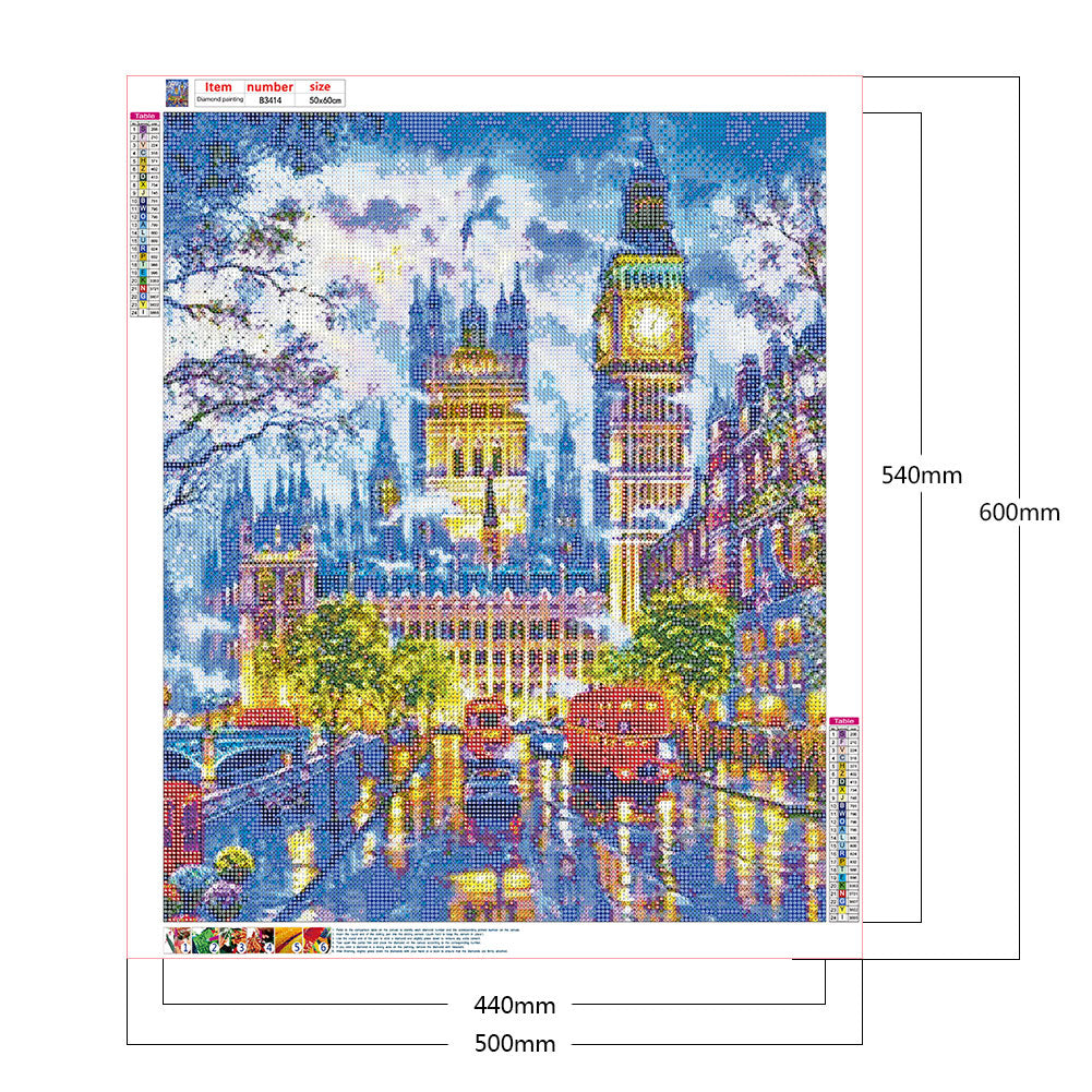 Small Town Scenery - Full Round Drill Diamond Painting 50*60CM