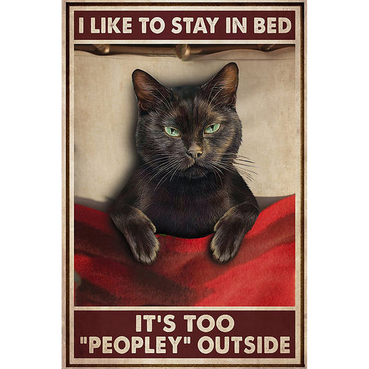 Cat Like Lying In Bed - 11CT Stamped Cross Stitch 40*60CM