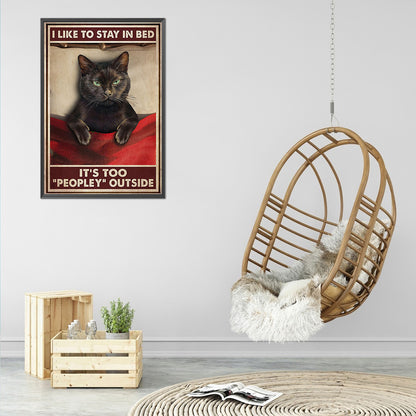 Cat Like Lying In Bed - 11CT Stamped Cross Stitch 40*60CM