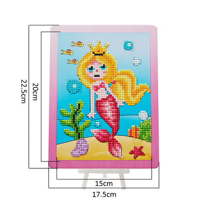 DIY Partial Round Diamond Painting Cartoon Cardboard Drawing with Stand