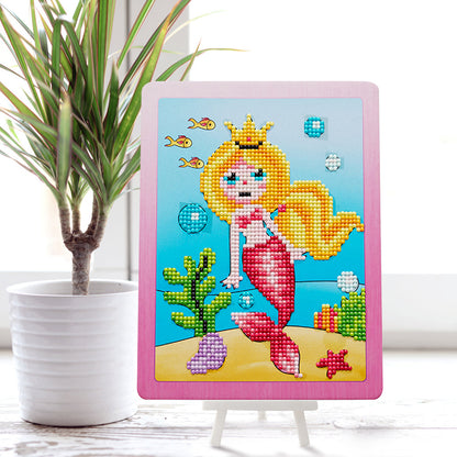 DIY Partial Round Diamond Painting Cartoon Cardboard Drawing with Stand