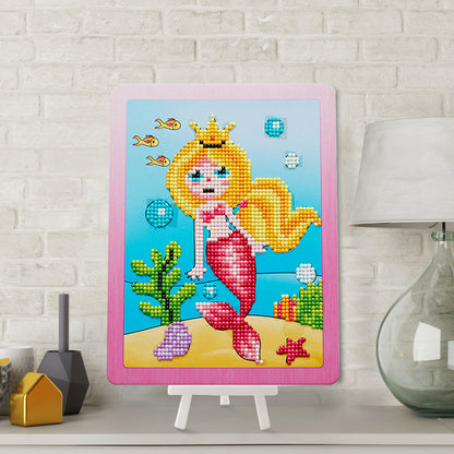 DIY Partial Round Diamond Painting Cartoon Cardboard Drawing with Stand