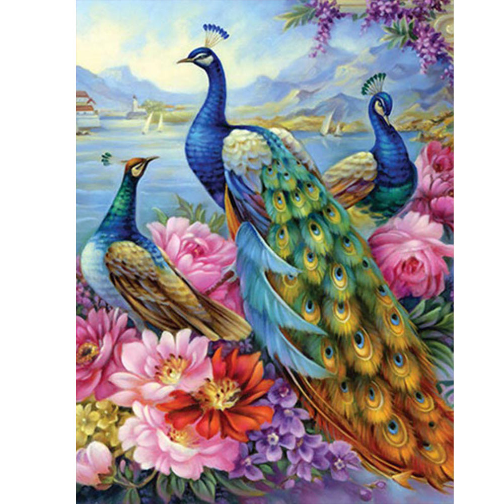 Peacock - Full Round Drill Diamond Painting 30*40CM