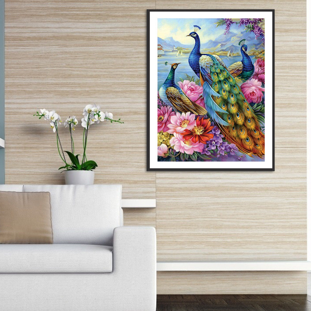 Peacock - Full Round Drill Diamond Painting 30*40CM