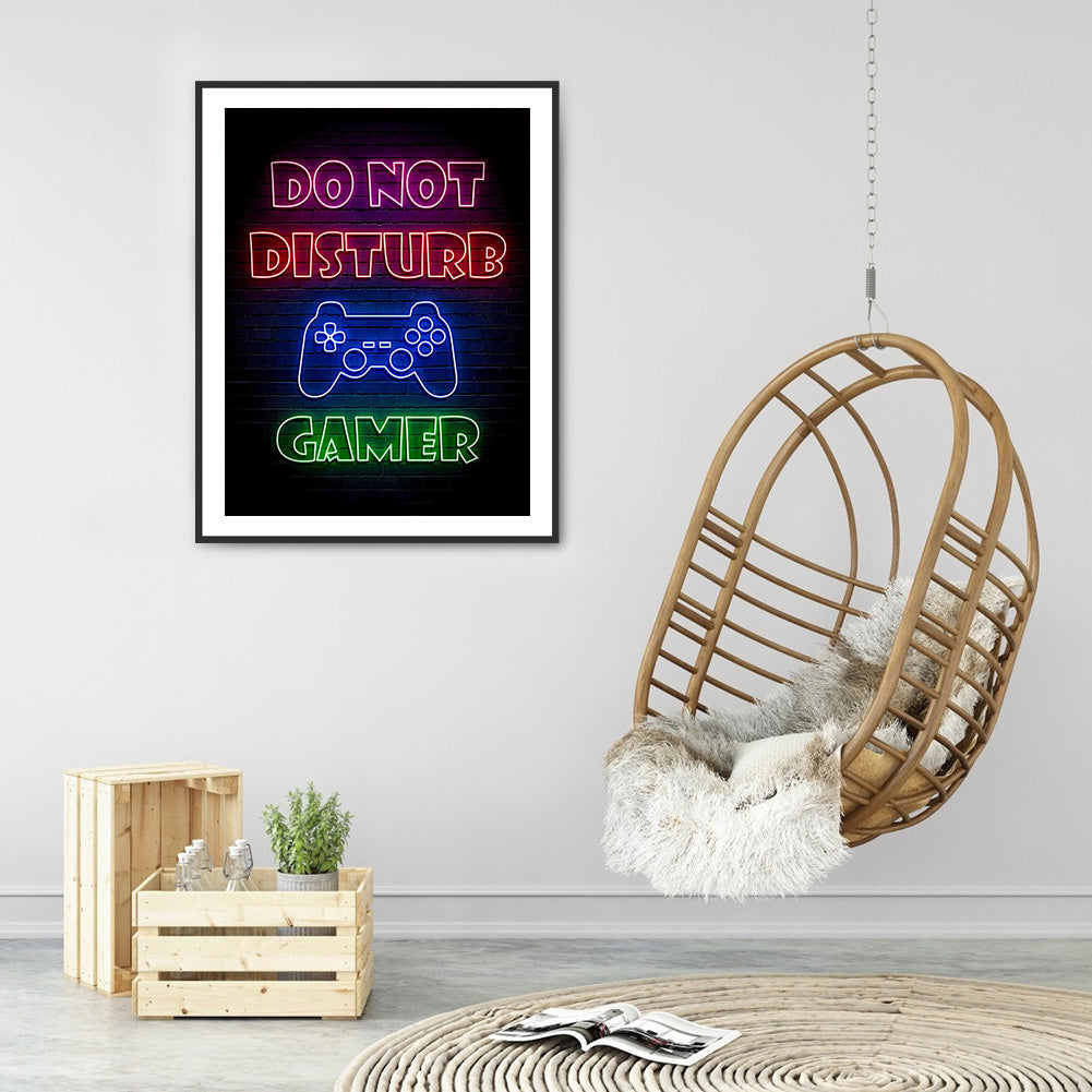 Neon Calligraphy And Painting - Full Round Drill Diamond Painting 30*40CM