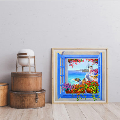 Windmill Outside The Window - 11CT Stamped Cross Stitch 40*40CM