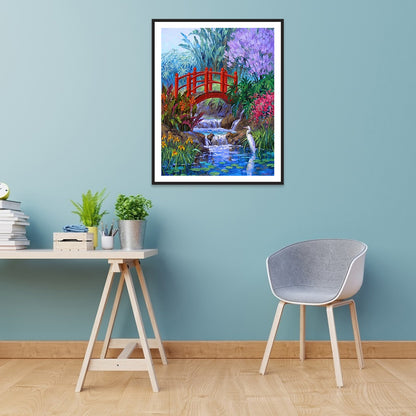 Small Bridge Flowing Water - 11CT Stamped Cross Stitch 40*50CM