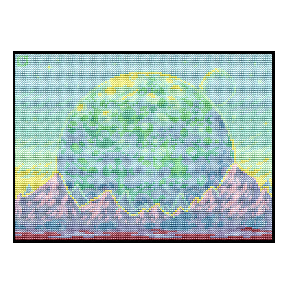 Planet - 14CT Stamped Cross Stitch 33*25CM