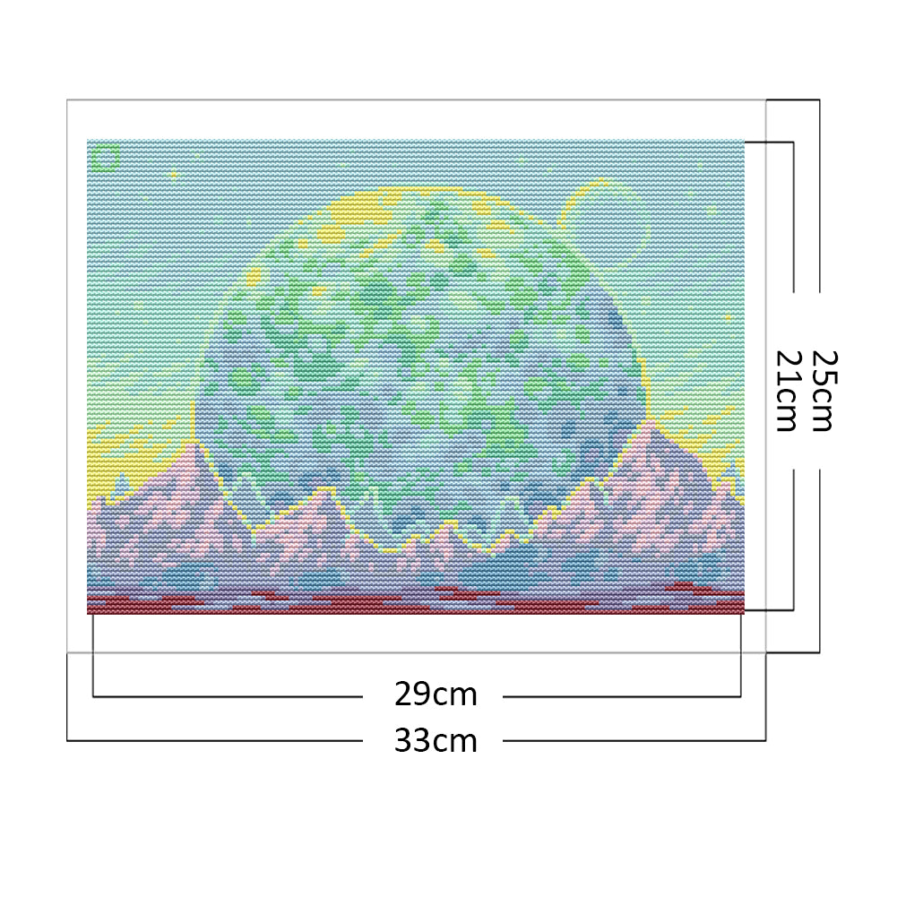 Planet - 14CT Stamped Cross Stitch 33*25CM