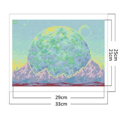 Planet - 14CT Stamped Cross Stitch 33*25CM