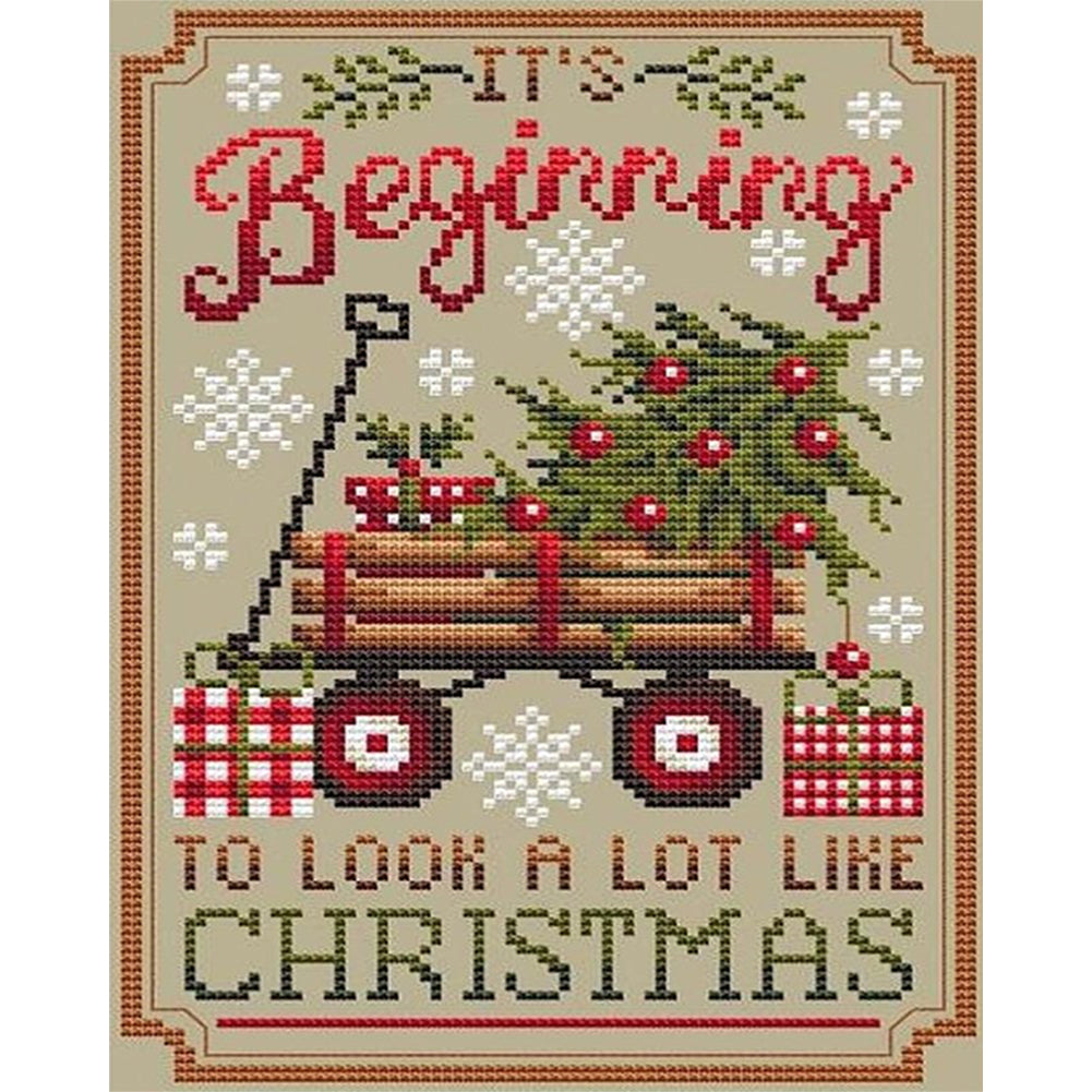 Christmas Trailer - 11CT Counted Cross Stitch 40*55CM