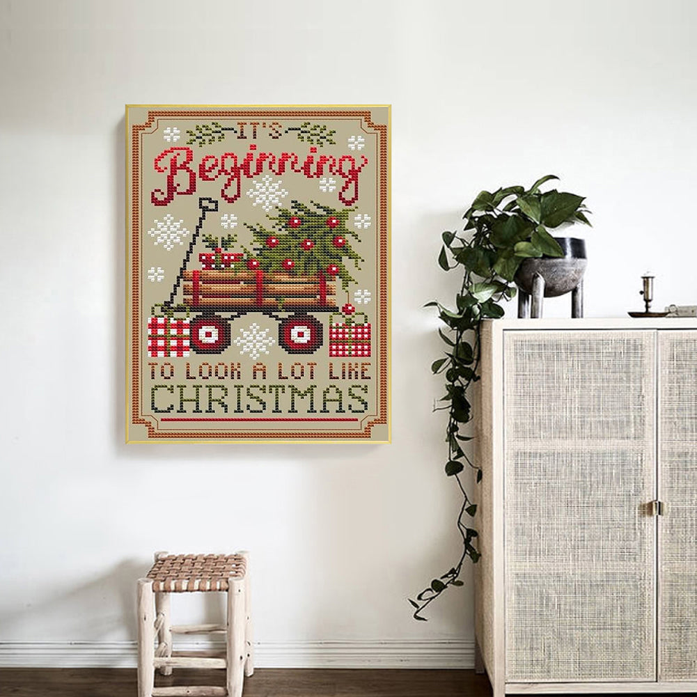 Christmas Trailer - 11CT Counted Cross Stitch 40*55CM