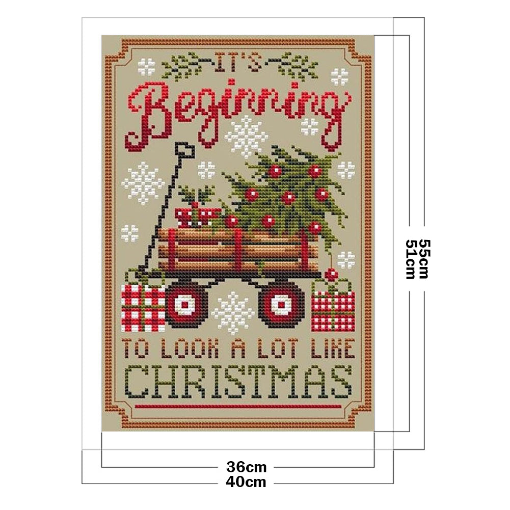 Christmas Trailer - 11CT Counted Cross Stitch 40*55CM