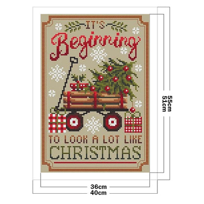 Christmas Trailer - 11CT Counted Cross Stitch 40*55CM