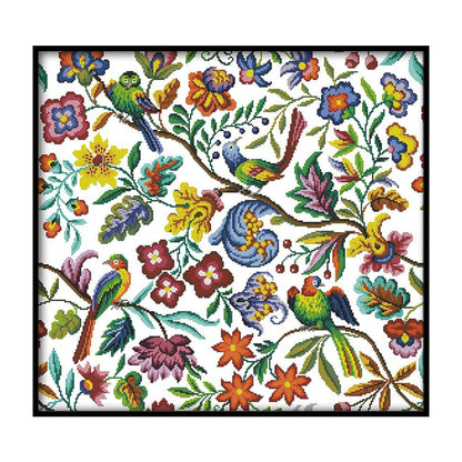 Birds And Flowers - 14CT Counted Cross Stitch 59*55CM