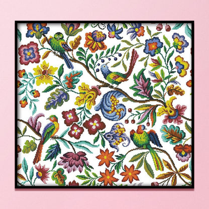 Birds And Flowers - 14CT Counted Cross Stitch 59*55CM