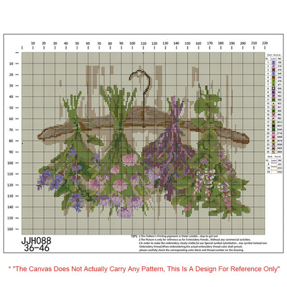 Birds And Flowers - 14CT Counted Cross Stitch 59*55CM