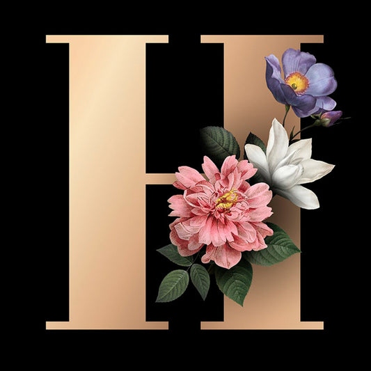 Dark Flower Letters - Full Square Drill Diamond Painting 30*30CM