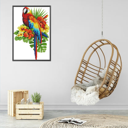 Parrot In Flower - 14CT Counted Cross Stitch 28*43CM