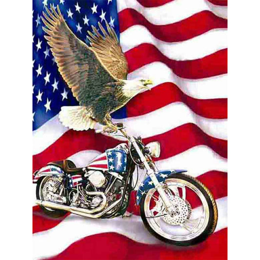 Eagle Motorcycle - Full Round Drill Diamond Painting 30*40CM