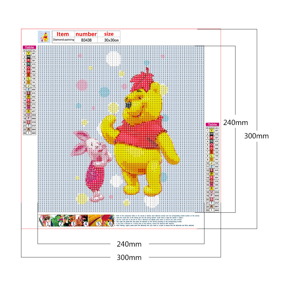 Winnie The Pooh - Full Round Drill Diamond Painting 30*30CM