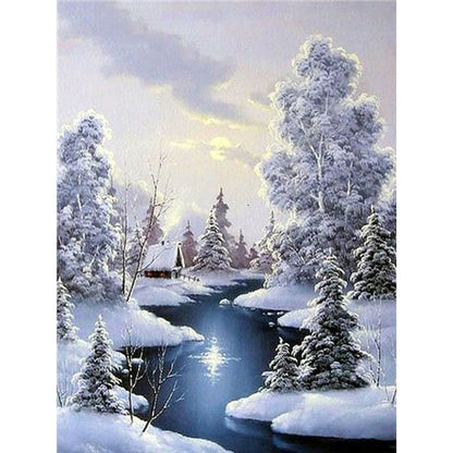 Snow Creek - Full Round Drill Diamond Painting 50*60CM