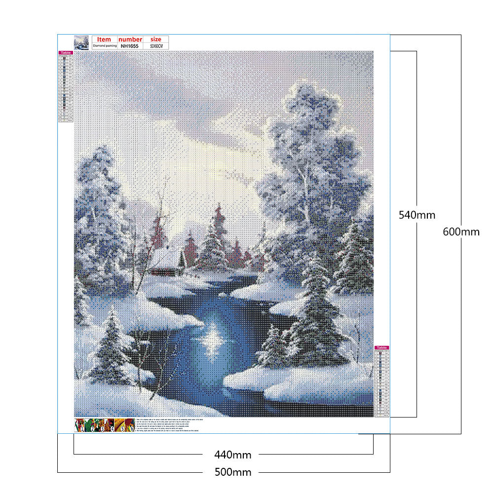 Snow Creek - Full Round Drill Diamond Painting 50*60CM