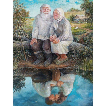 Old Couple - Full Round Drill Diamond Painting 50*60CM
