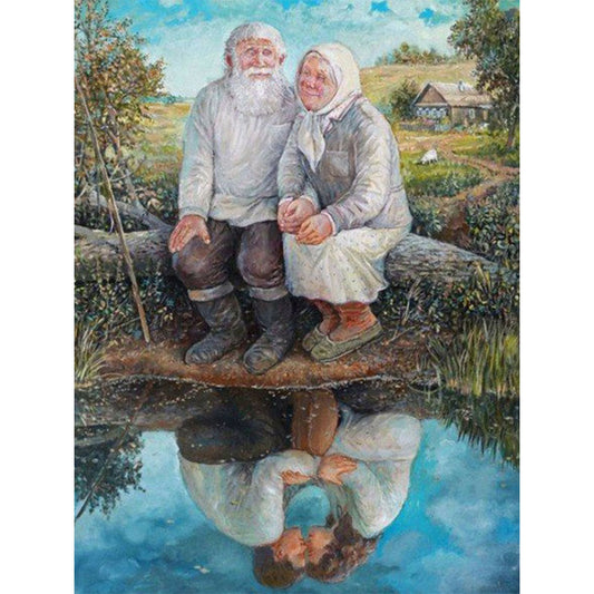 Old Couple - Full Round Drill Diamond Painting 50*60CM