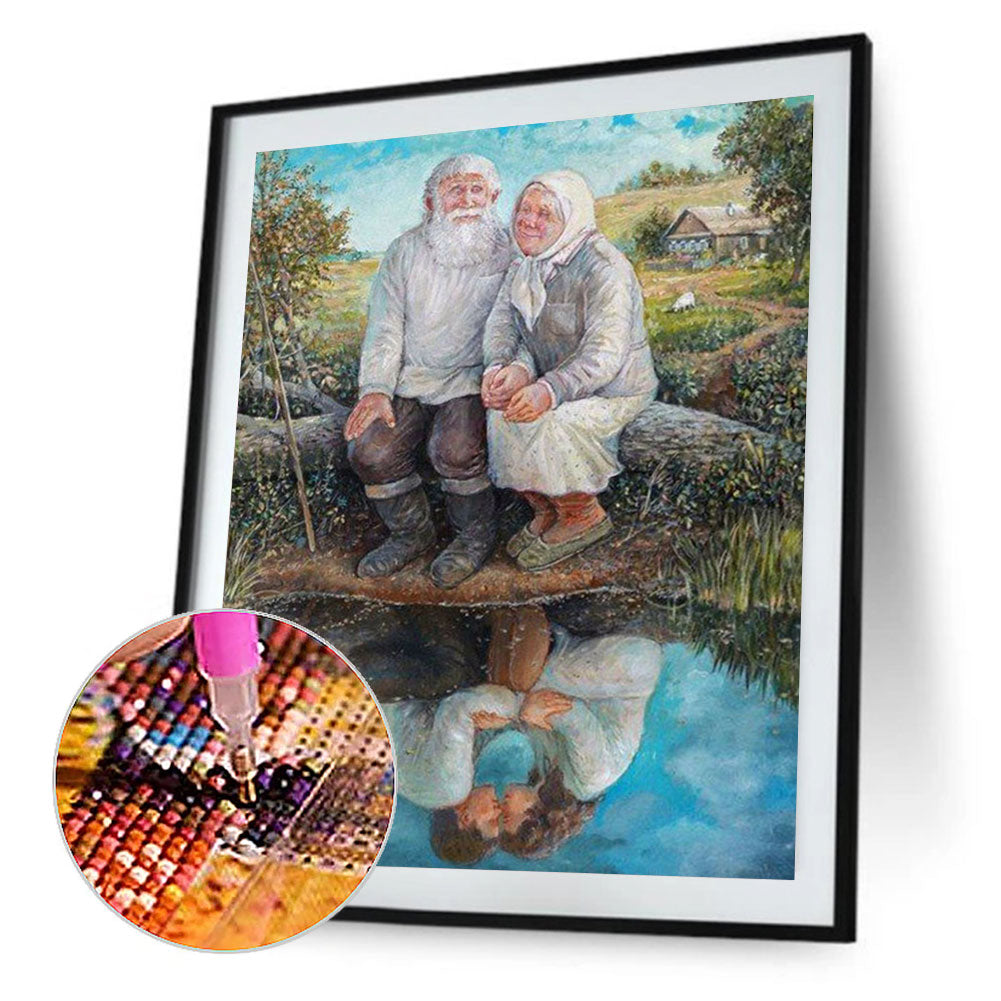 Old Couple - Full Round Drill Diamond Painting 50*60CM