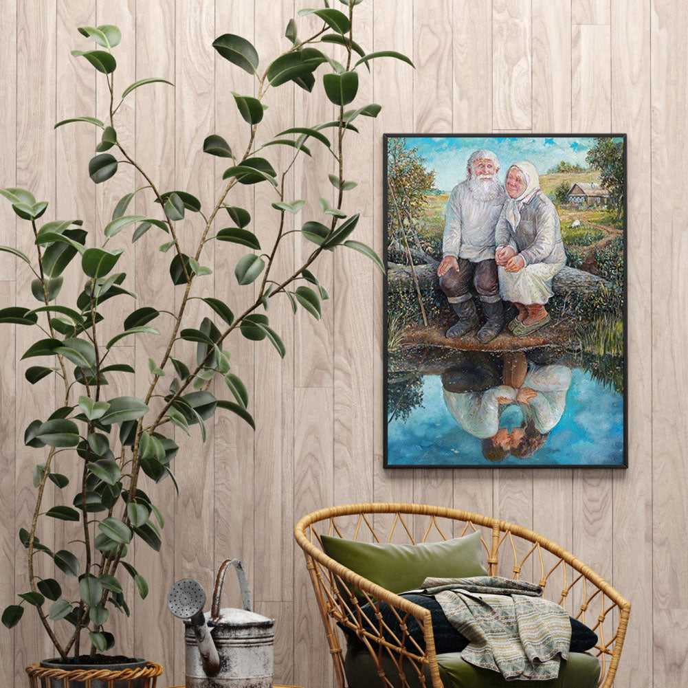 Old Couple - Full Round Drill Diamond Painting 50*60CM