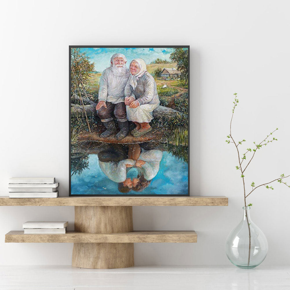 Old Couple - Full Round Drill Diamond Painting 50*60CM