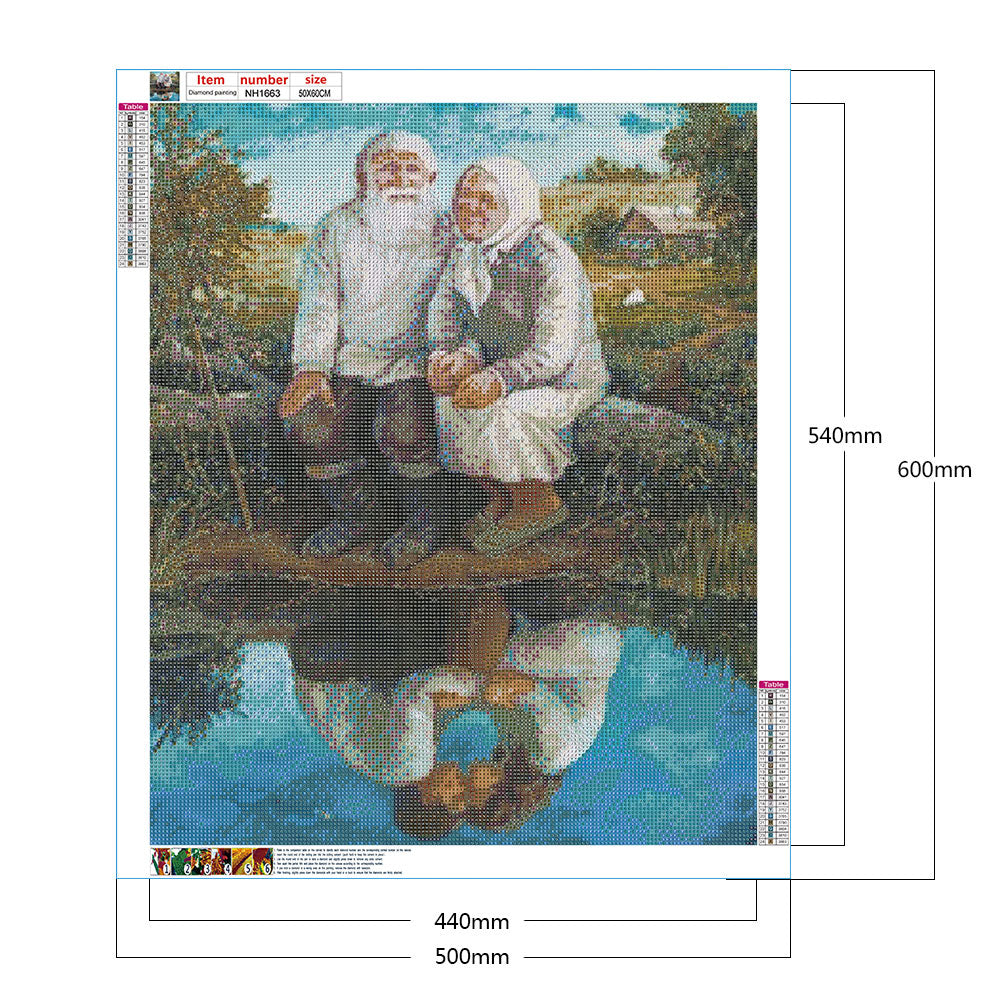 Old Couple - Full Round Drill Diamond Painting 50*60CM