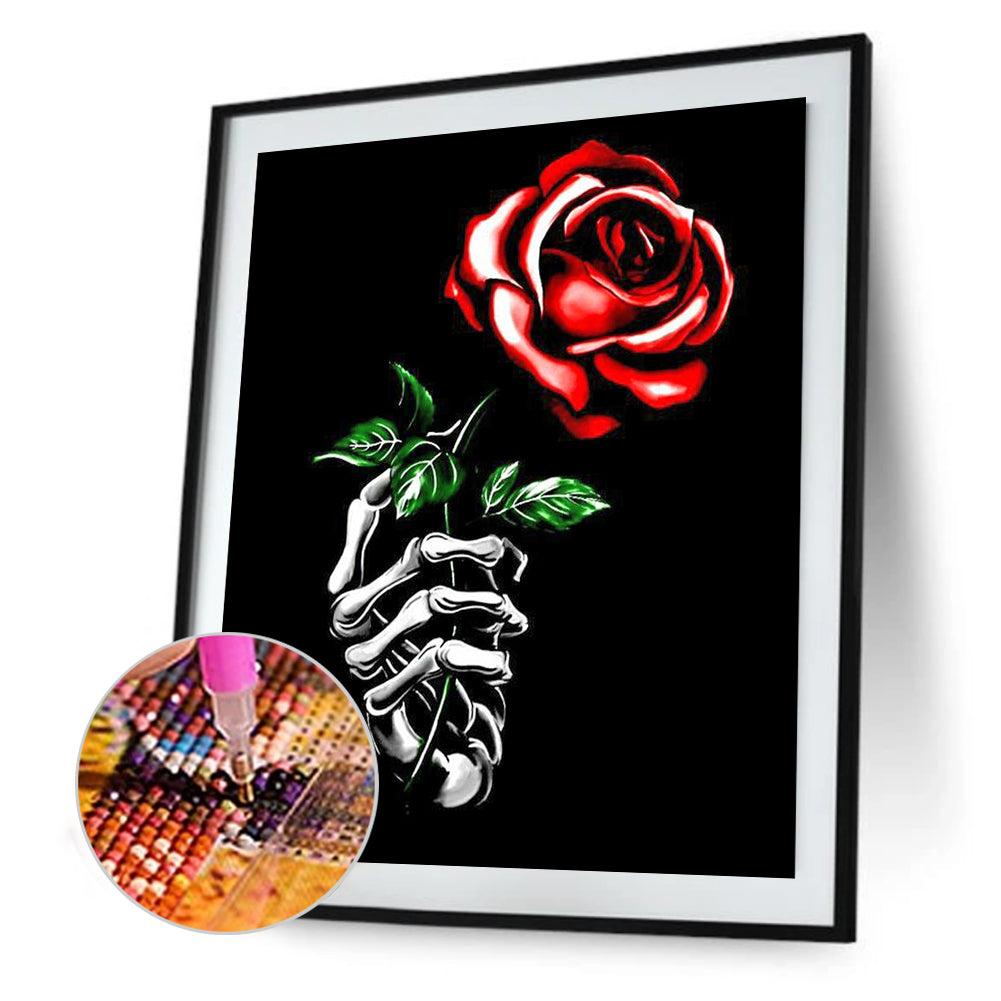 Rose Skull - Full Round Drill Diamond Painting 30*40CM