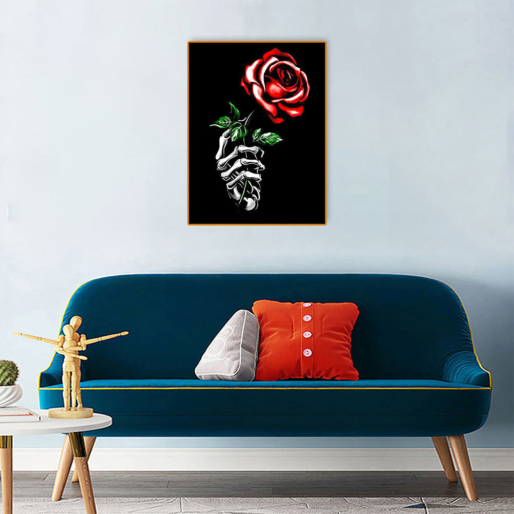 Rose Skull - Full Round Drill Diamond Painting 30*40CM