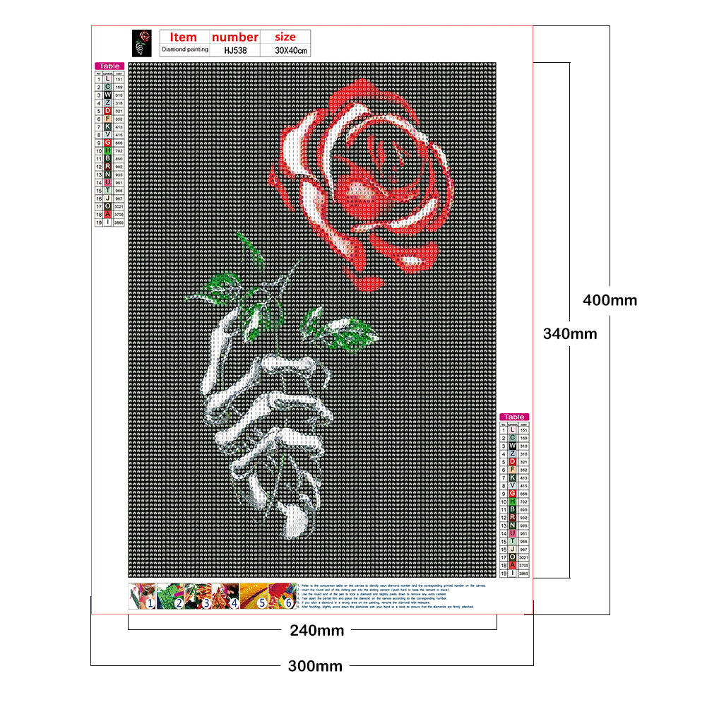 Rose Skull - Full Round Drill Diamond Painting 30*40CM