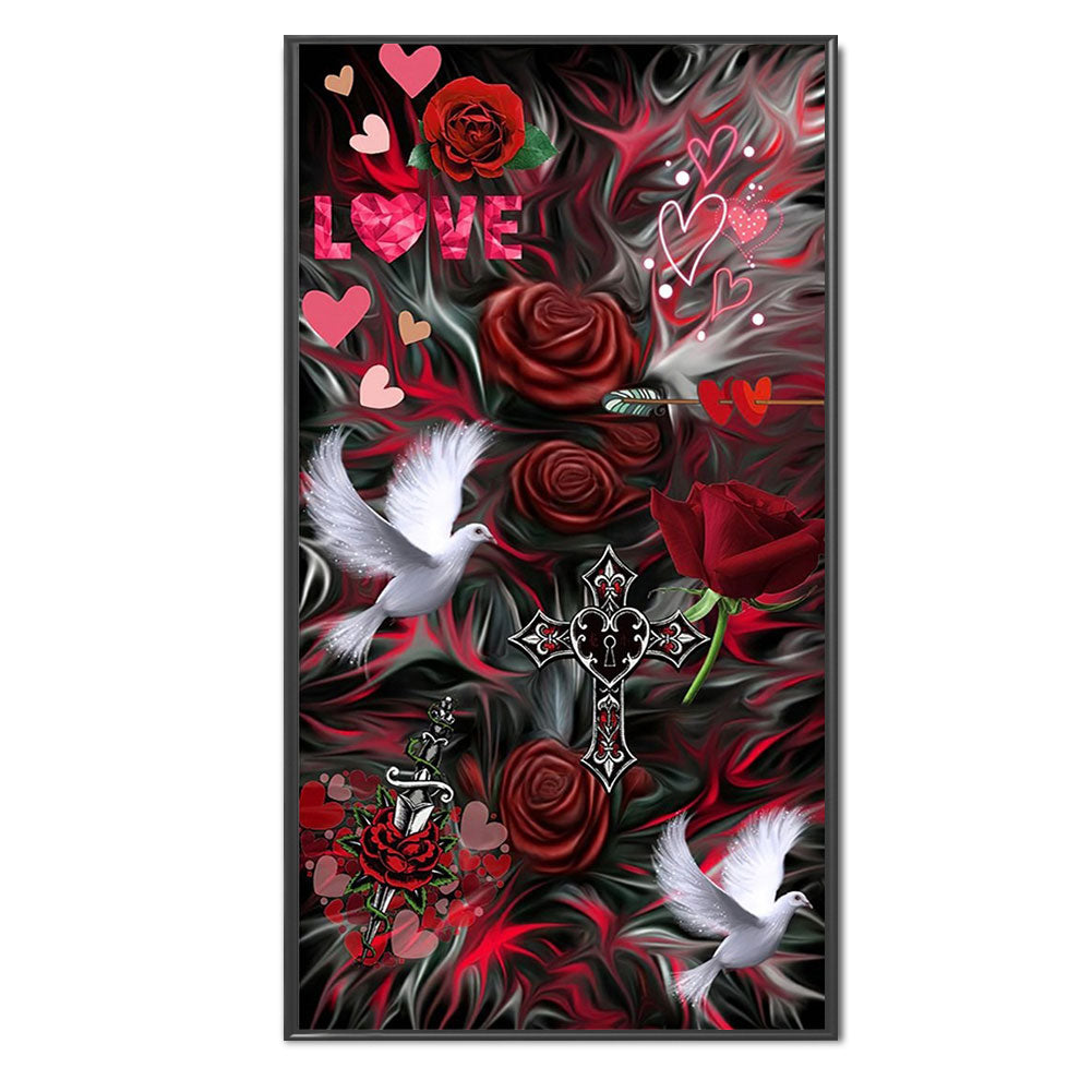 Rose - 11CT Stamped Cross Stitch 40*72CM