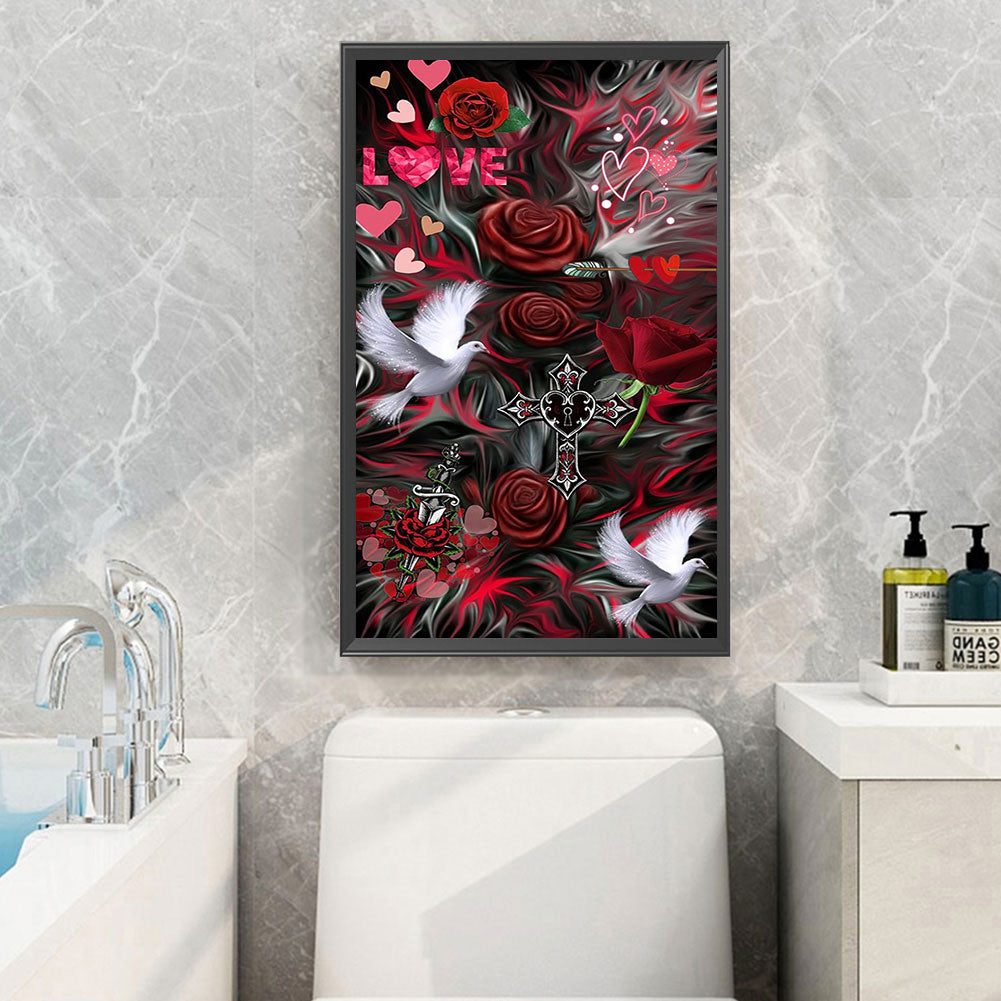 Rose - 11CT Stamped Cross Stitch 40*72CM