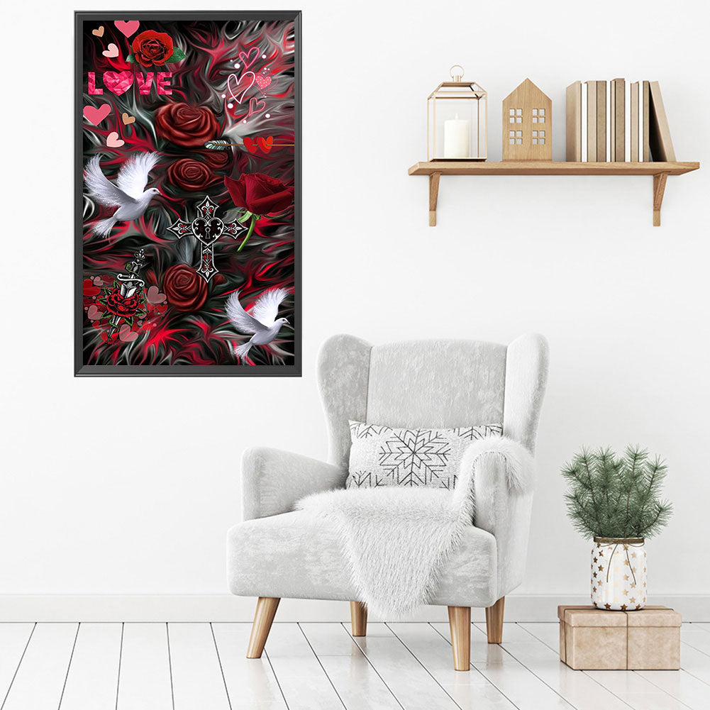 Rose - 11CT Stamped Cross Stitch 40*72CM