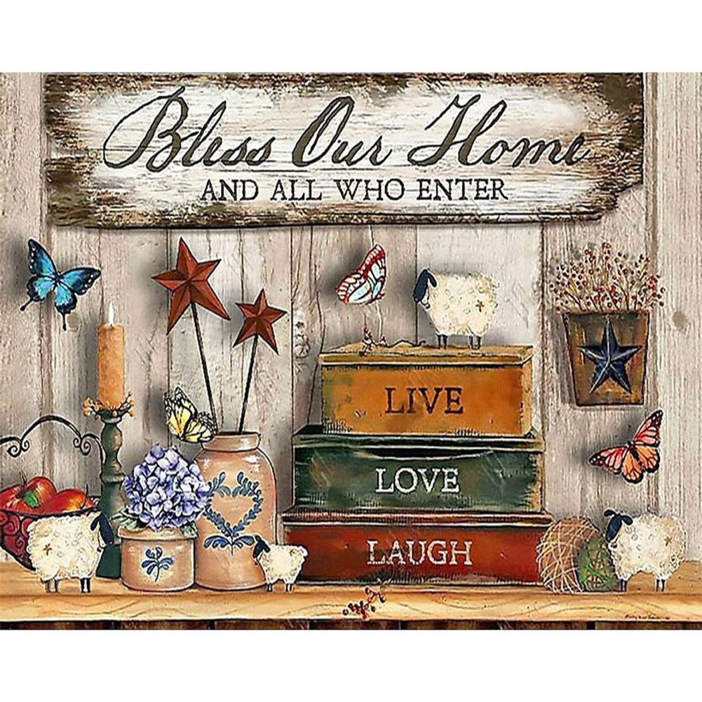 Bookshelf - 11CT Counted Cross Stitch 40*50CM