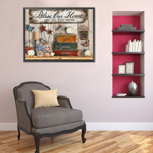 Bookshelf - 11CT Counted Cross Stitch 40*50CM
