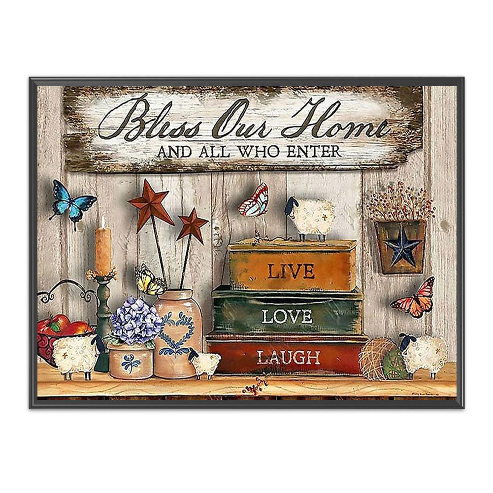 Bookshelf - 11CT Counted Cross Stitch 40*50CM