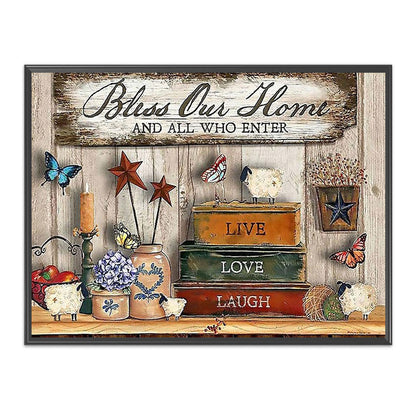 Bookshelf - 11CT Counted Cross Stitch 40*50CM