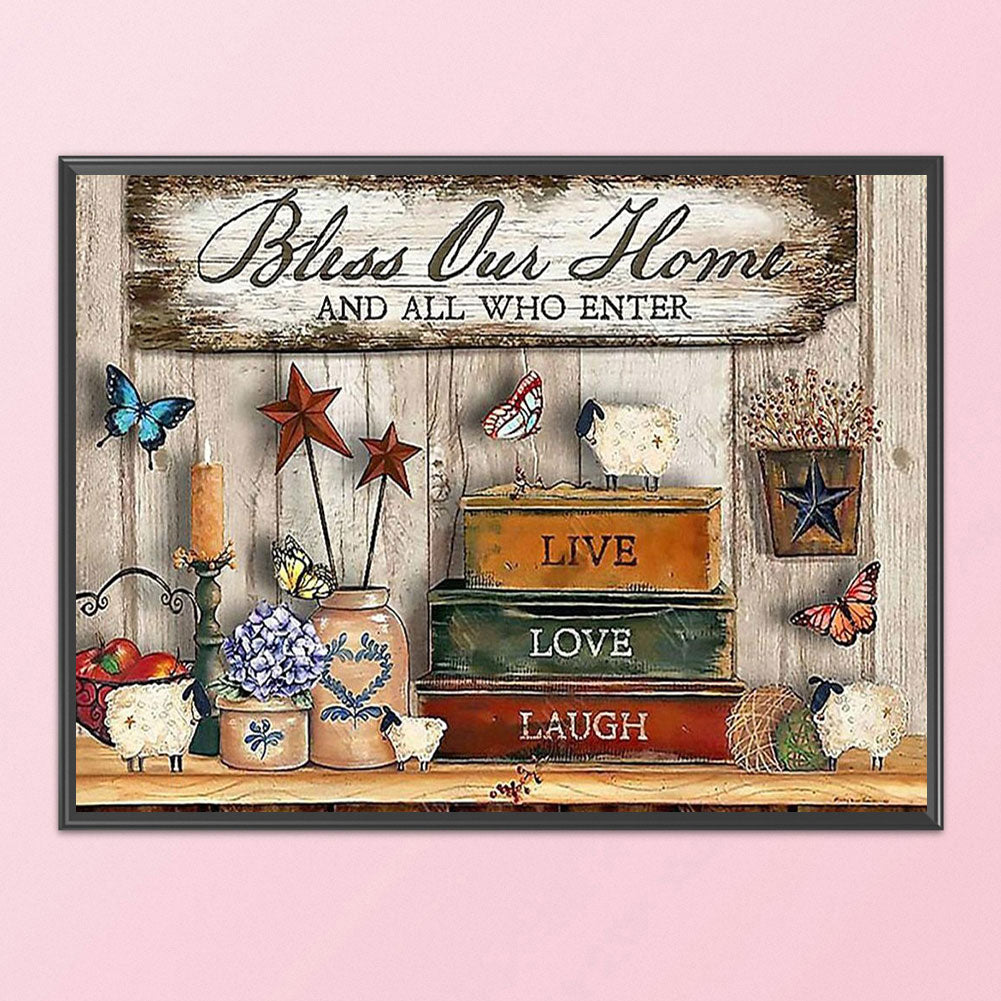 Bookshelf - 11CT Counted Cross Stitch 40*50CM